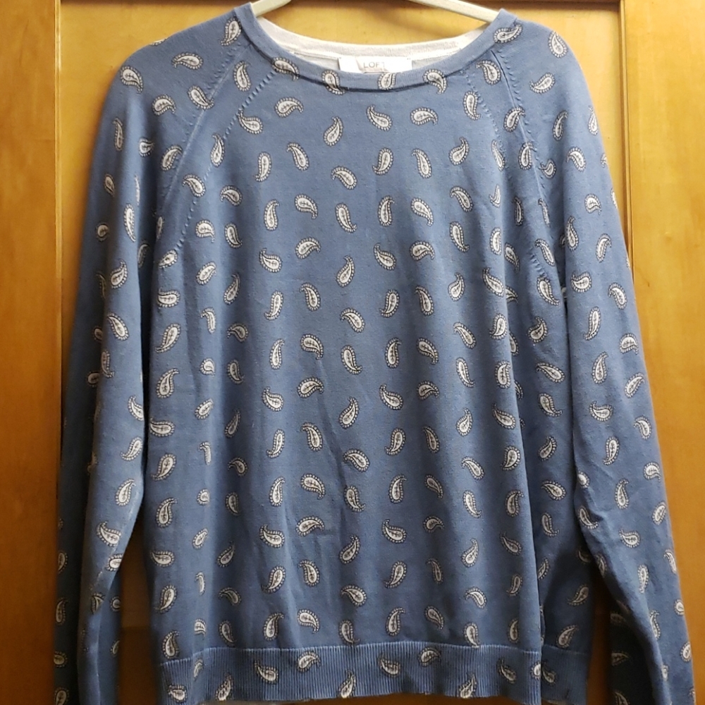 Loft Steel-blue Paisley Sweater